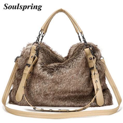 Women's Faux Fur Designer Handbags & Wallets 